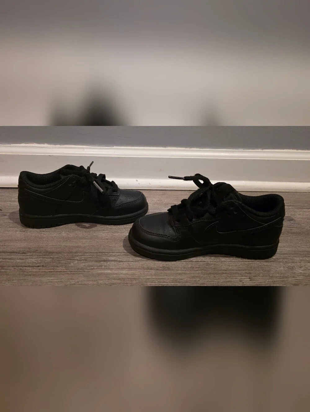 Nike Airforce 1 Little Kids Black Low-Top Sneakers | 12C
